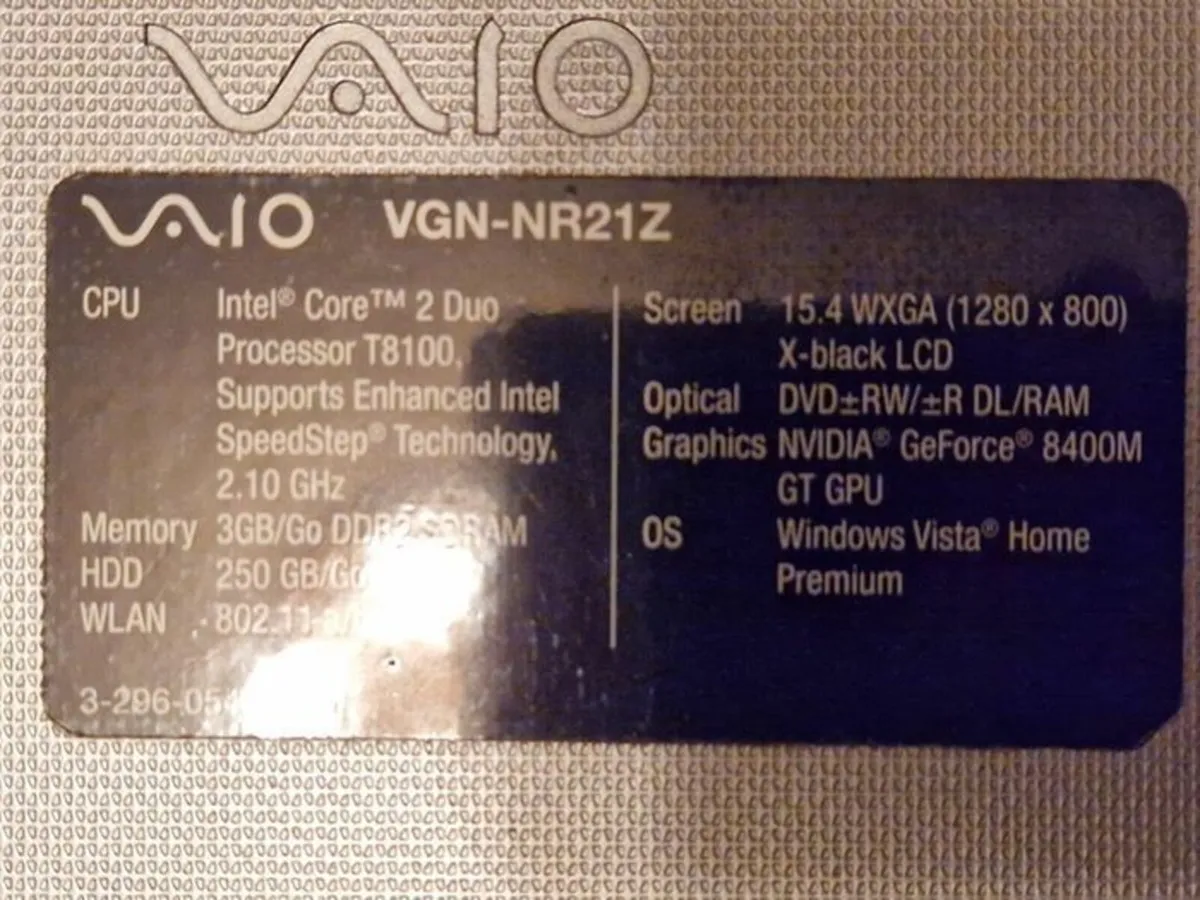 Sony Laptop Model PCG-7121M, Windows 10 Home, 3GB - Image 4