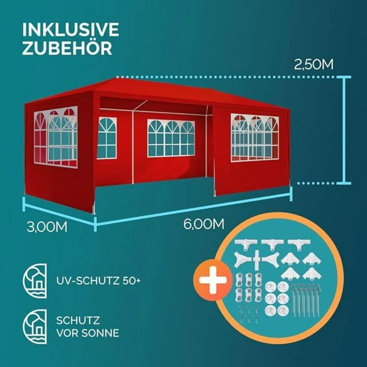 3 x 6 Gazebo Marquee Party Tent Window Garden Tent - Image 3