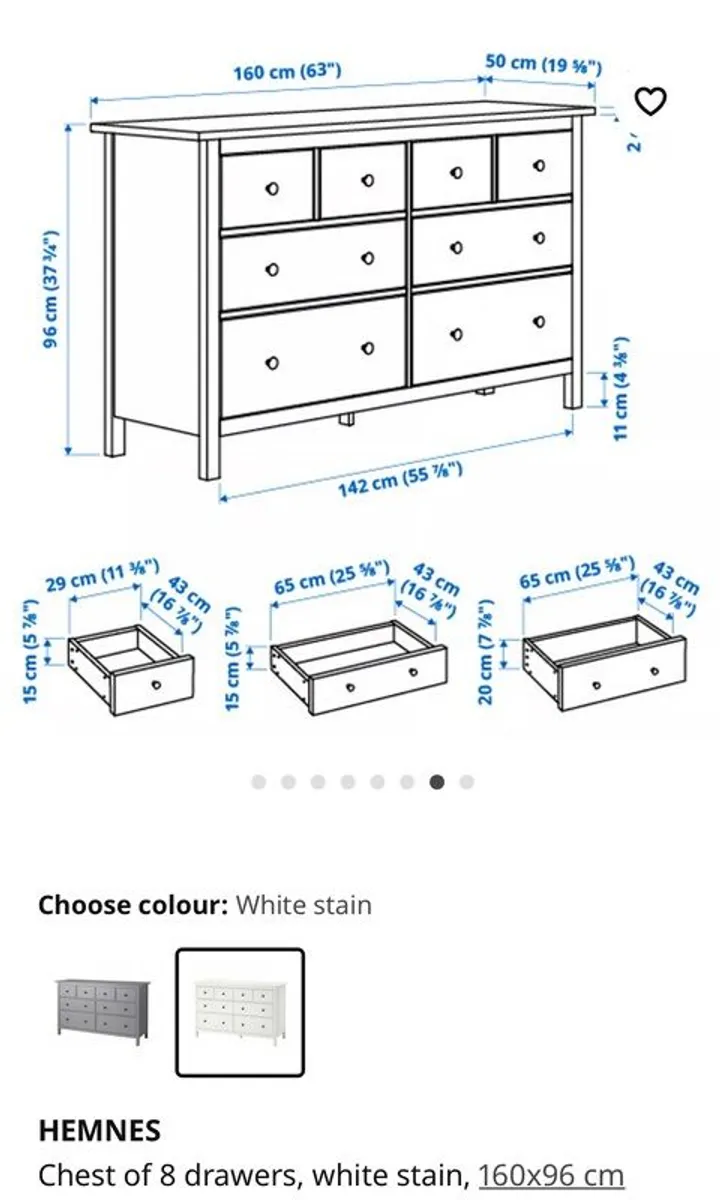 Ikea Hemnes chest of drawers - Image 1