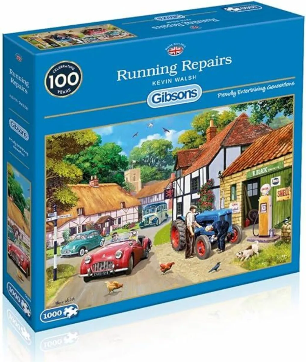 NEW Gibsons Running Repairs 1000 Pce Jigsaw Puzzle - Image 1