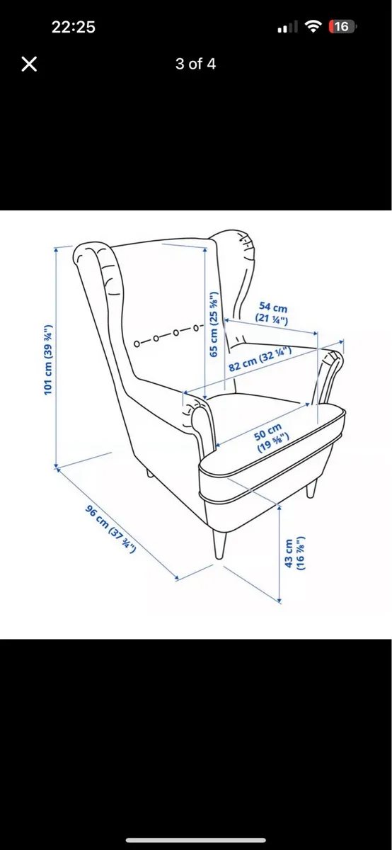 Ikea- Strandmon Wing Chair with Footstool For Sale - Image 4