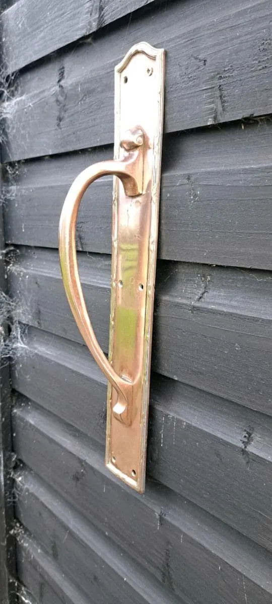 Old copper  bankers  door handle - Image 2
