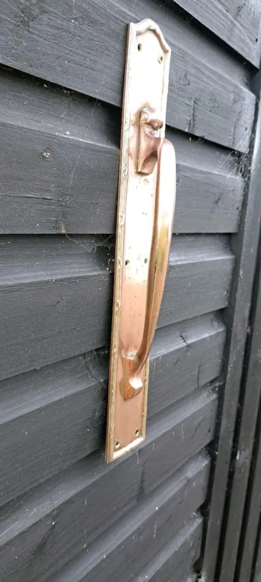 Old copper  bankers  door handle - Image 3