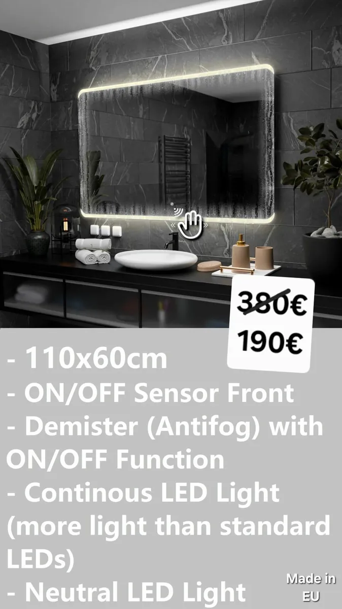 LED Bathroom Mirror 110x60cm - Image 2