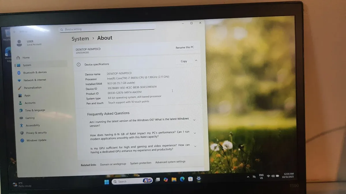 Lenovo ThinkPad T590  Intel i7 8th Gen | 16GB RAM - Image 4