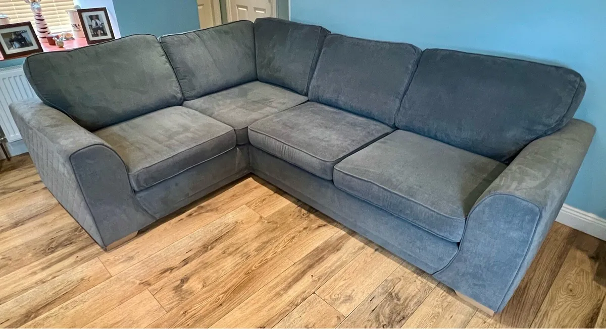 DFS Orka Velvet Graphite Corner Sofa with Bed - Image 1