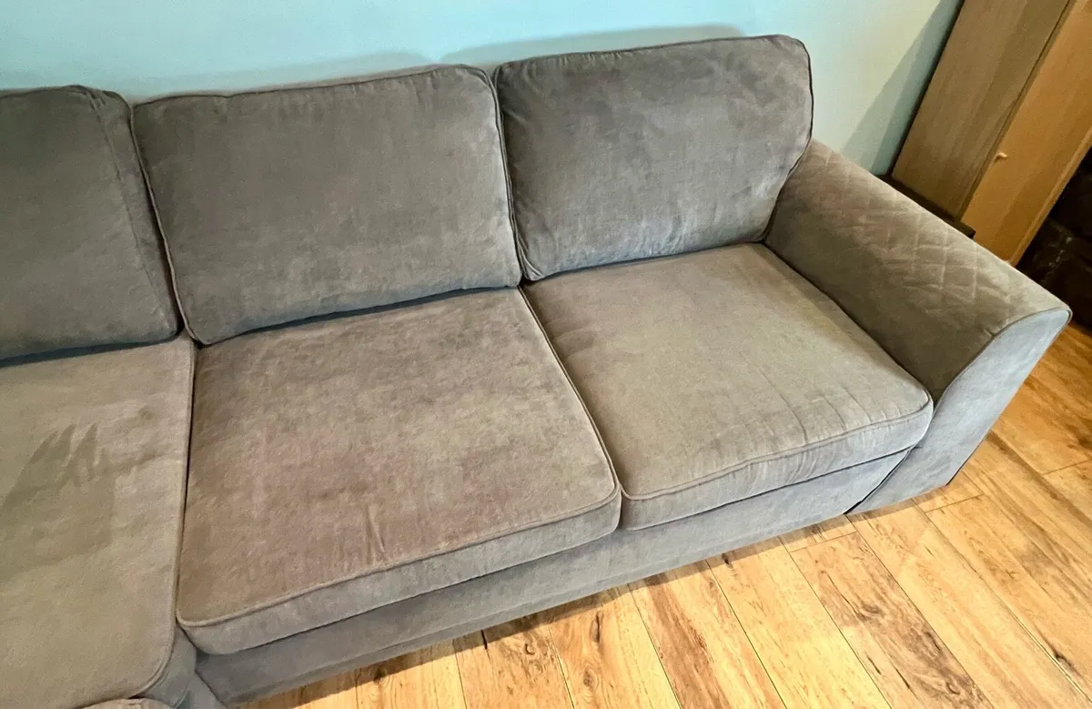 DFS Orka Velvet Graphite Corner Sofa with Bed - Image 2