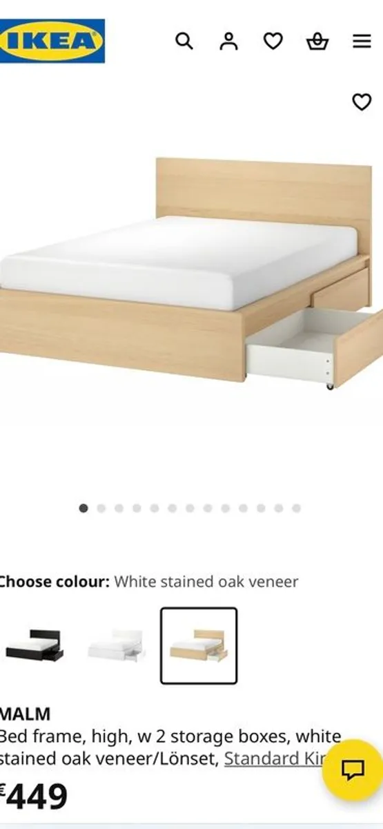 IKEA MALM Standard king bed with drawers - Image 1