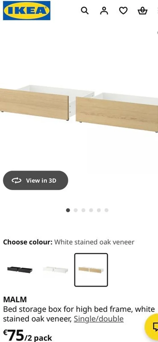 IKEA MALM Standard king bed with drawers - Image 2
