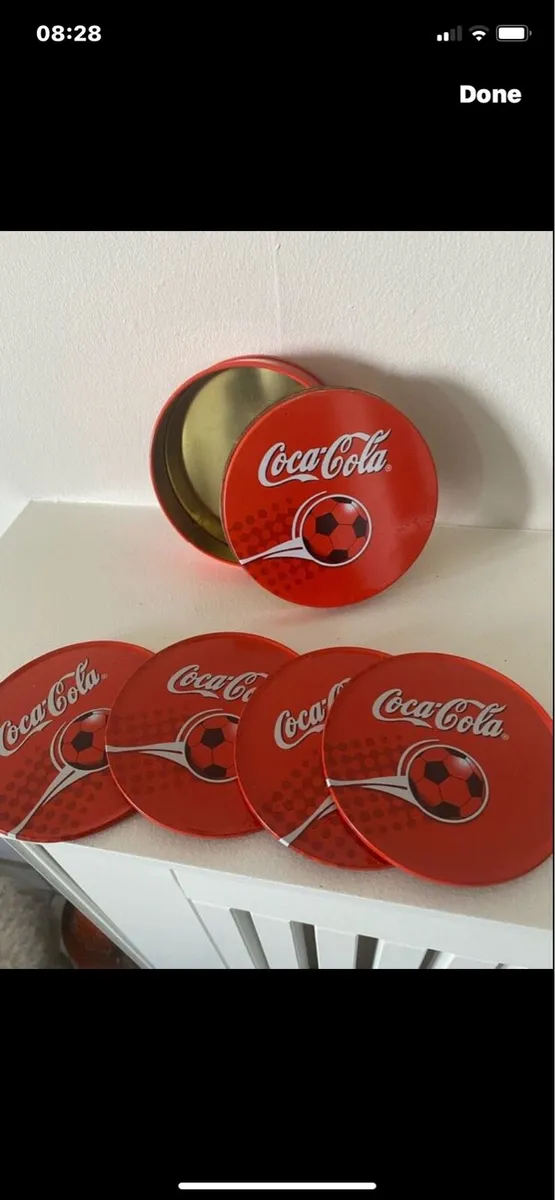 Coca Cola Football Coasters Set (4) - Image 1