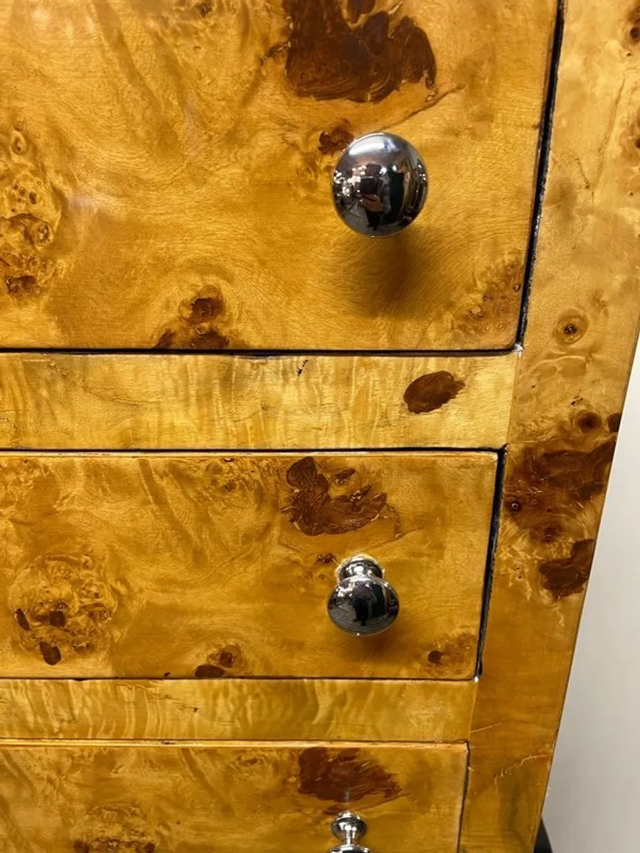 Art Deco Style Walnut & Ebonised Tallboy - Image 4