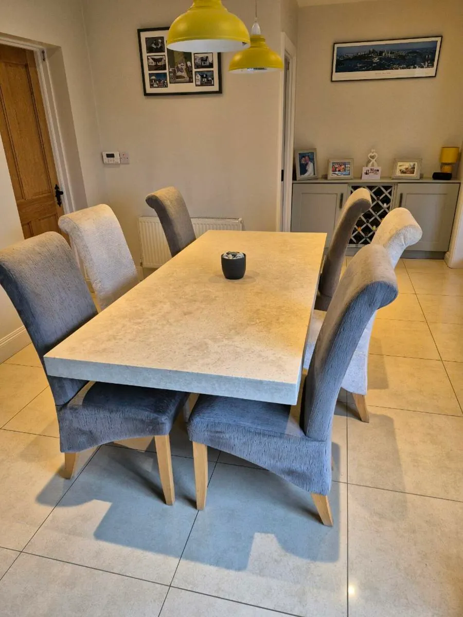 Marble Dining Table & Six Chairs - Image 1