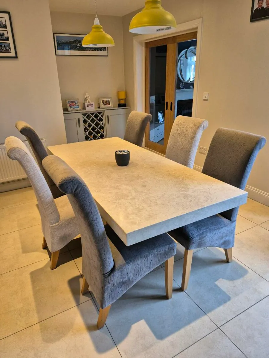 Marble Dining Table & Six Chairs - Image 2