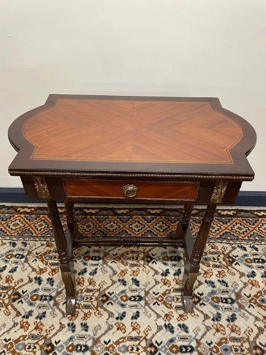 Louis XV Style Mahogany & Kingwood Inlaid Side Table - Image 2