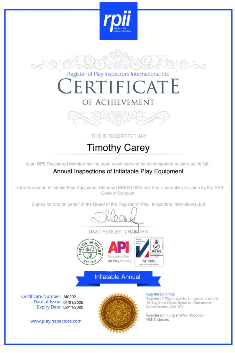 Inflatables Testing and Repairs - Image 2