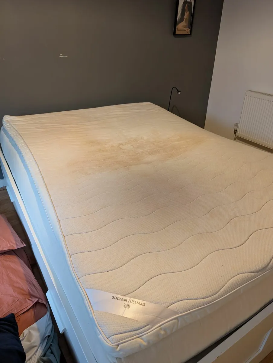 White double bed frame with storage - Image 4