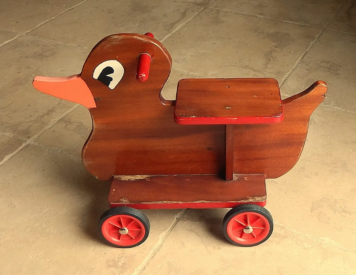 Vintage Child’s Ride-On Wooden Duck Toy - Image 2