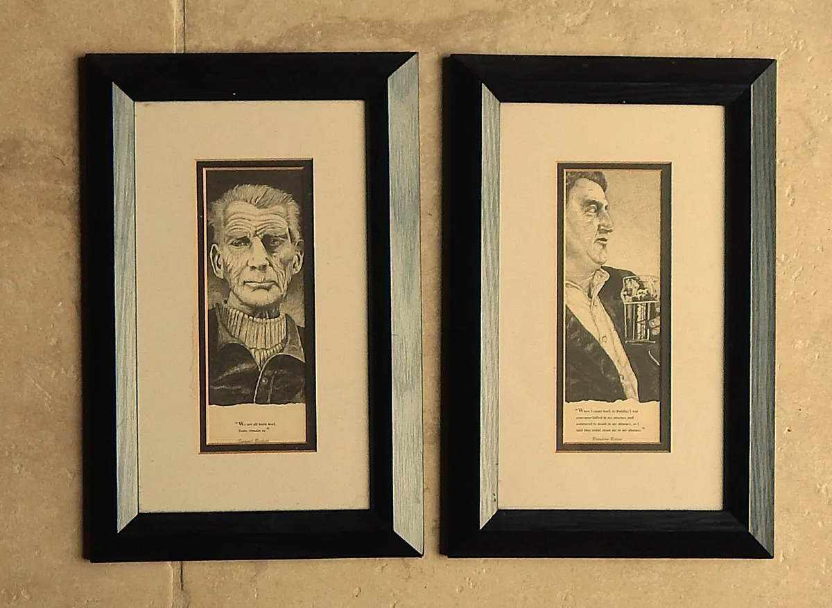 2 Prints of Irish Writers Behan & Beckett - Image 1
