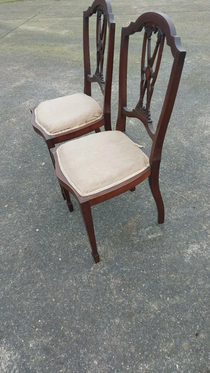Pair of Edwardian chairs in need of restoration - Image 4
