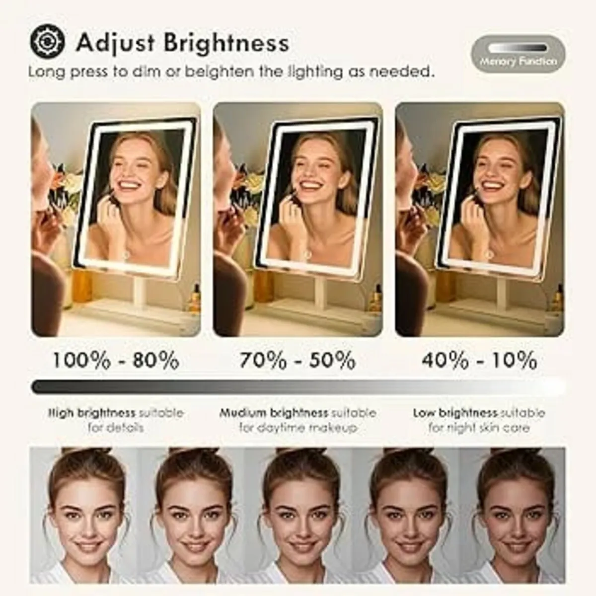 Vanity Mirror with Light, LED Makup Mirror, 3-Colo - Image 3