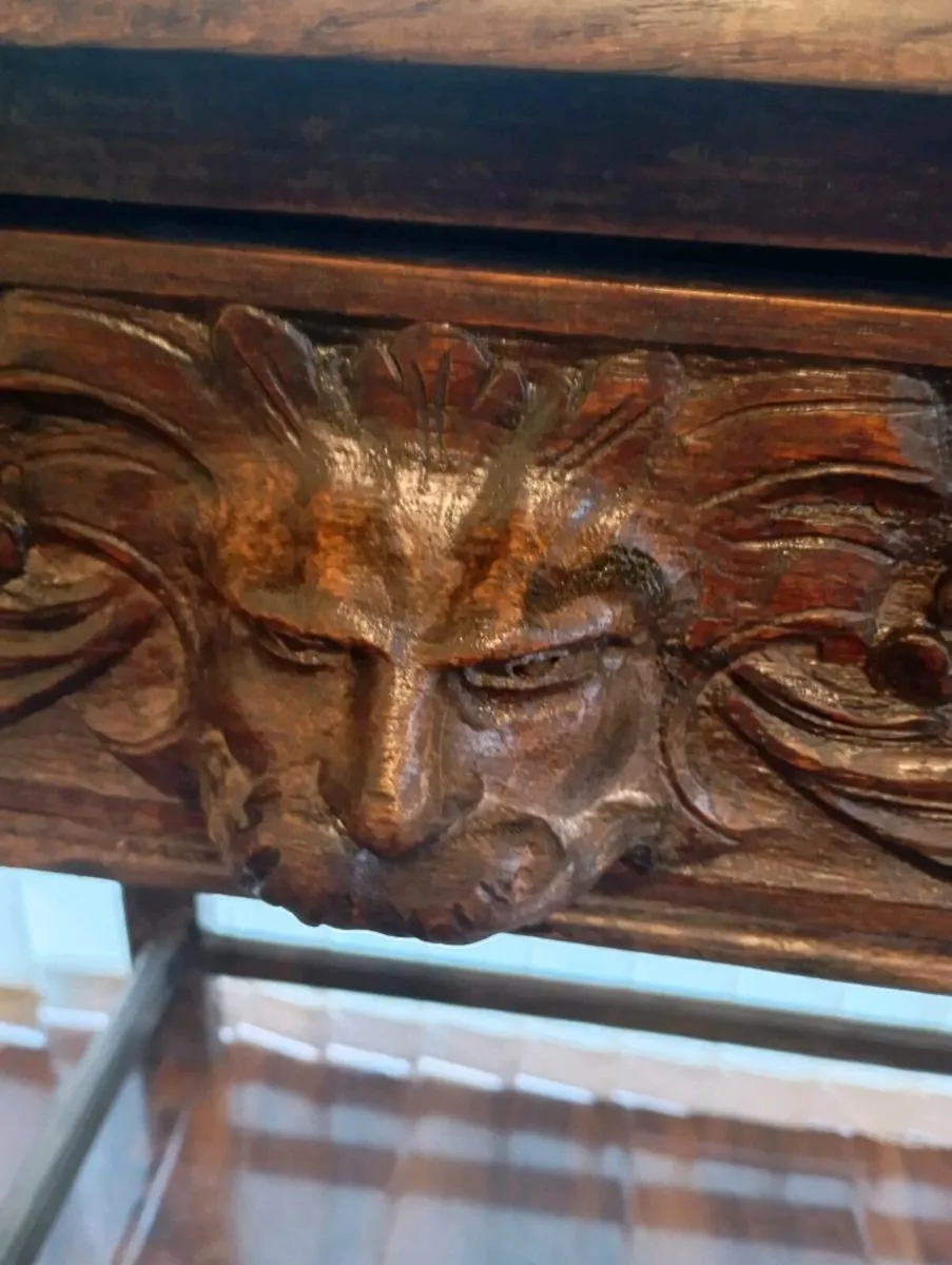 Antique Oak Side Table - Image 4