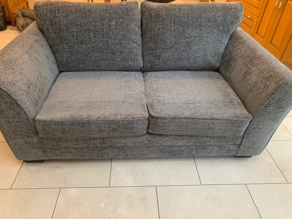 Matching grey fabric sofa bed & 3 seater couch - Image 2