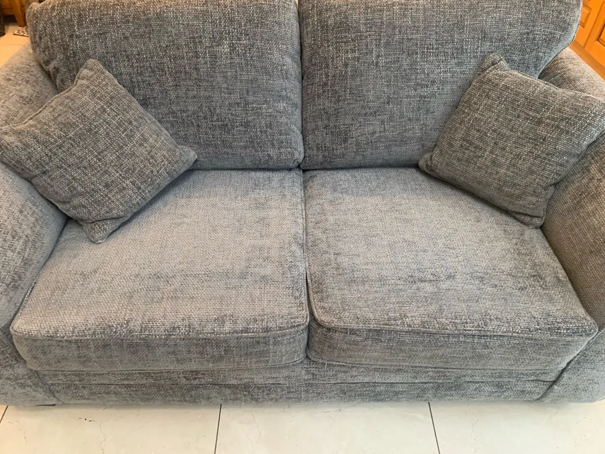Matching grey fabric sofa bed & 3 seater couch - Image 3