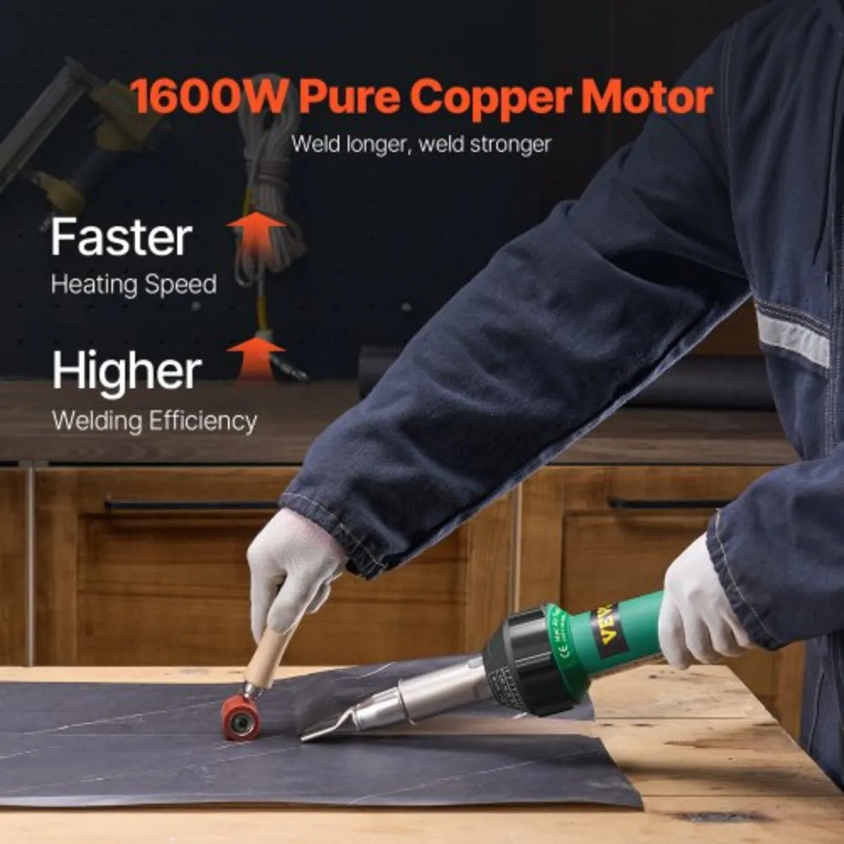 Hot Air Plastic Welder 1600W PVC TPO Vinyl Heat Gu - Image 3