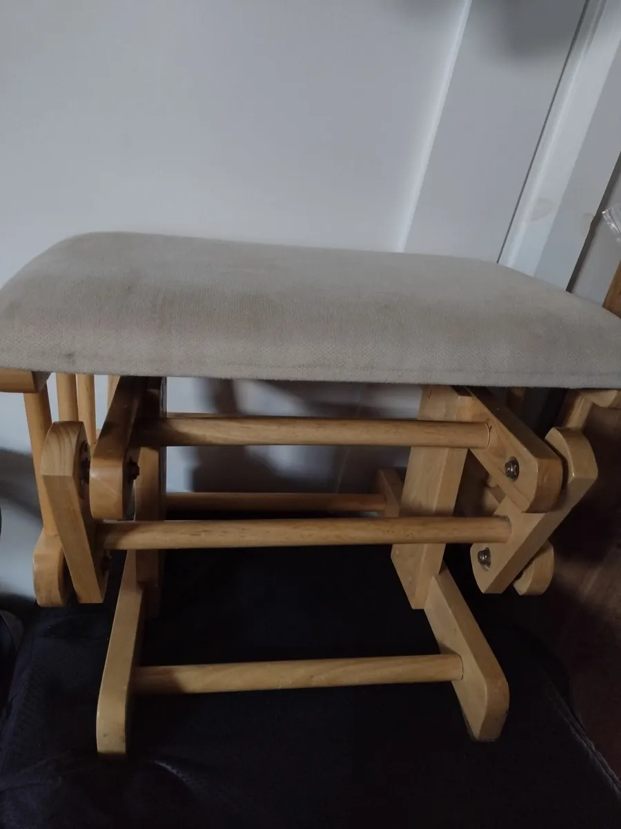 Heavy solid Oak glider footstool - Image 4