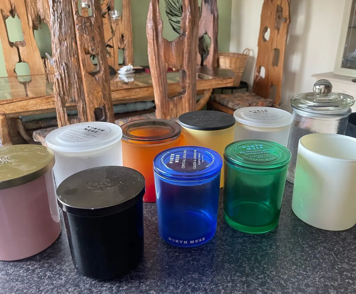 10 Glass Candle Jars - Image 1