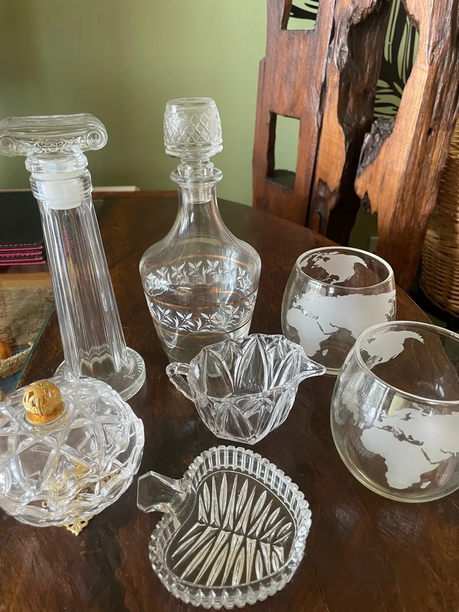 Vintage Crystal Decanter Glasses