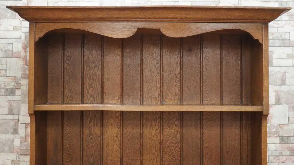 Vintage Solid Oak Welsh Dresser - Image 2