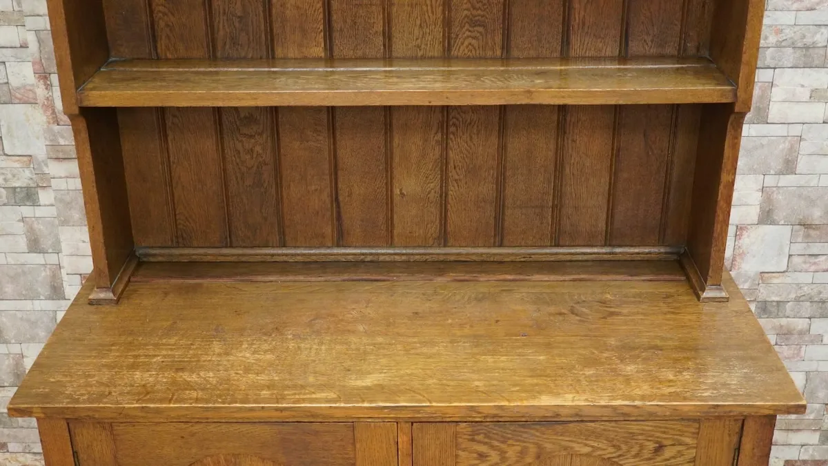 Vintage Solid Oak Welsh Dresser - Image 3
