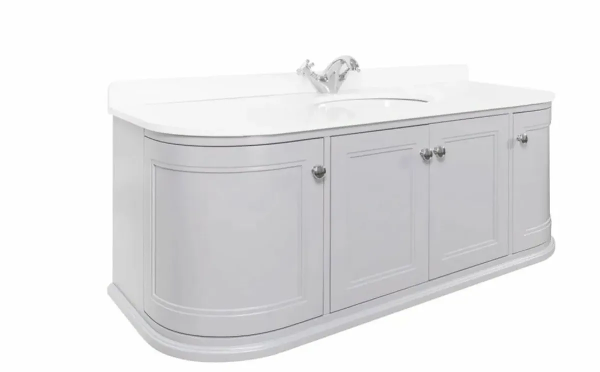 Classic Curved 1200mm Wall Mounted Vanity Unit - Image 3