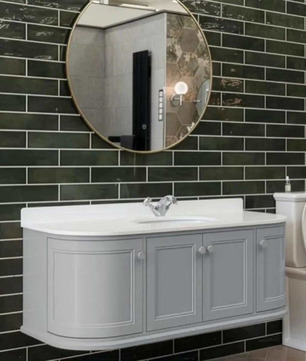 Classic Curved 1200mm Wall Mounted Vanity Unit - Image 1