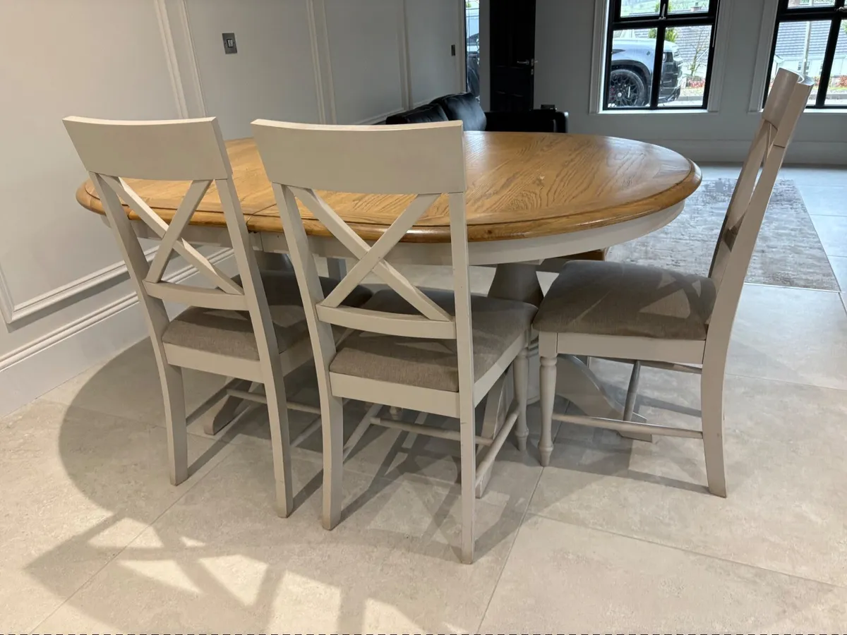 Dining table 4 chairs and bench - Image 2