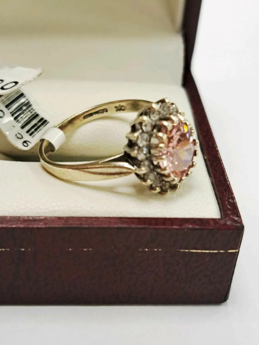 9K Gold Pink Cizat Ring 9CT - Image 2