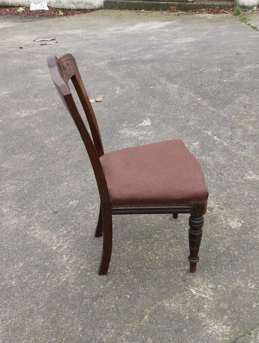 Single Victorian walnut dining chair - Image 3
