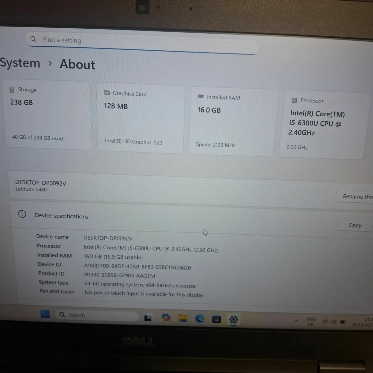 Dell Latitude 5480 i5 6th Gen | 16GB RAM | 256GB - Image 3