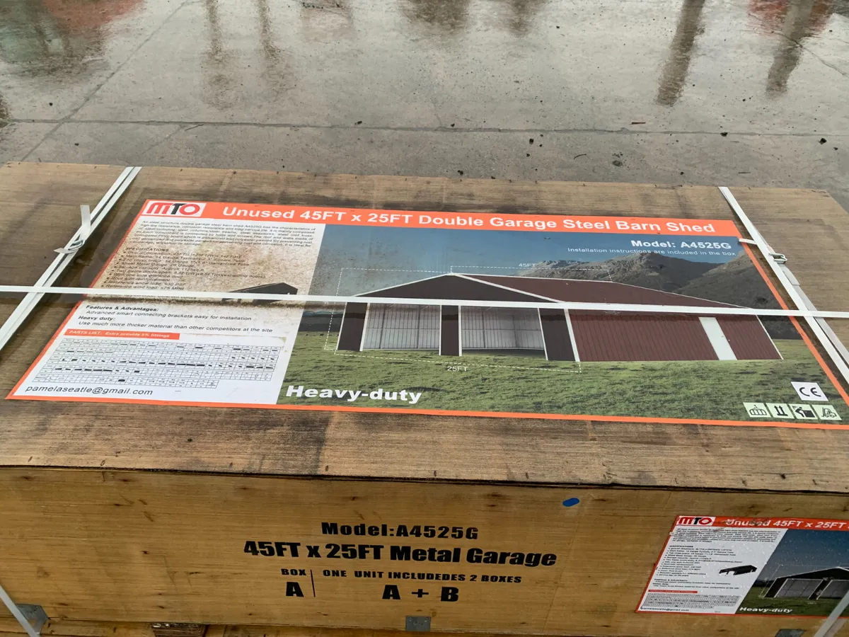 BID ONLINE NOW - NEW 45FT X 25FT DOUBLE GARAGE - Image 2
