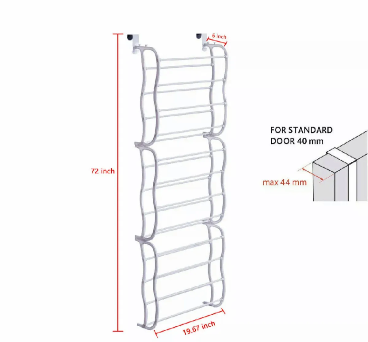 NEW Over Door Metal Hanging Shoe Rack - Image 3
