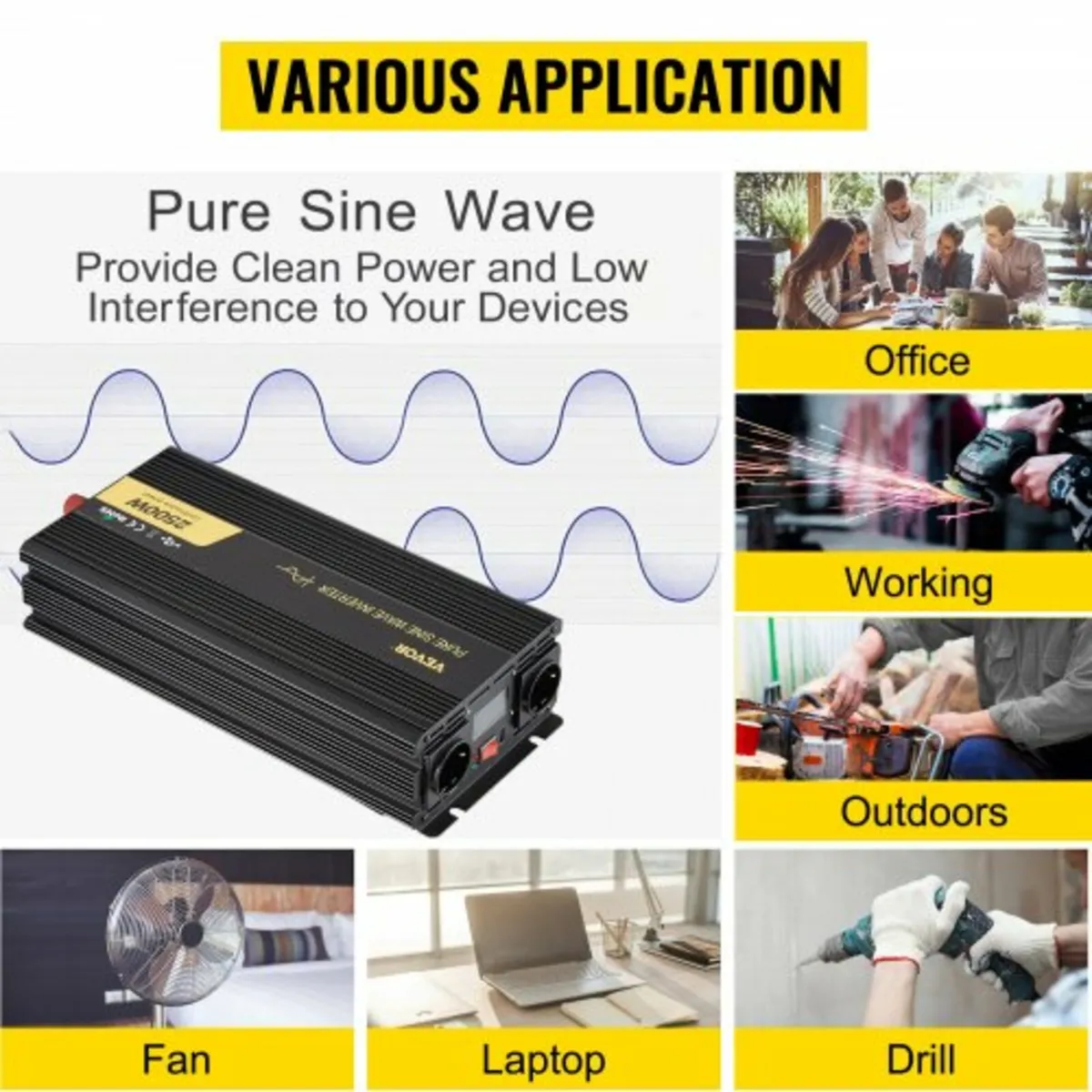 Pure Sine Wave Inverter 2500W Power Inverter DC 12 - Image 4