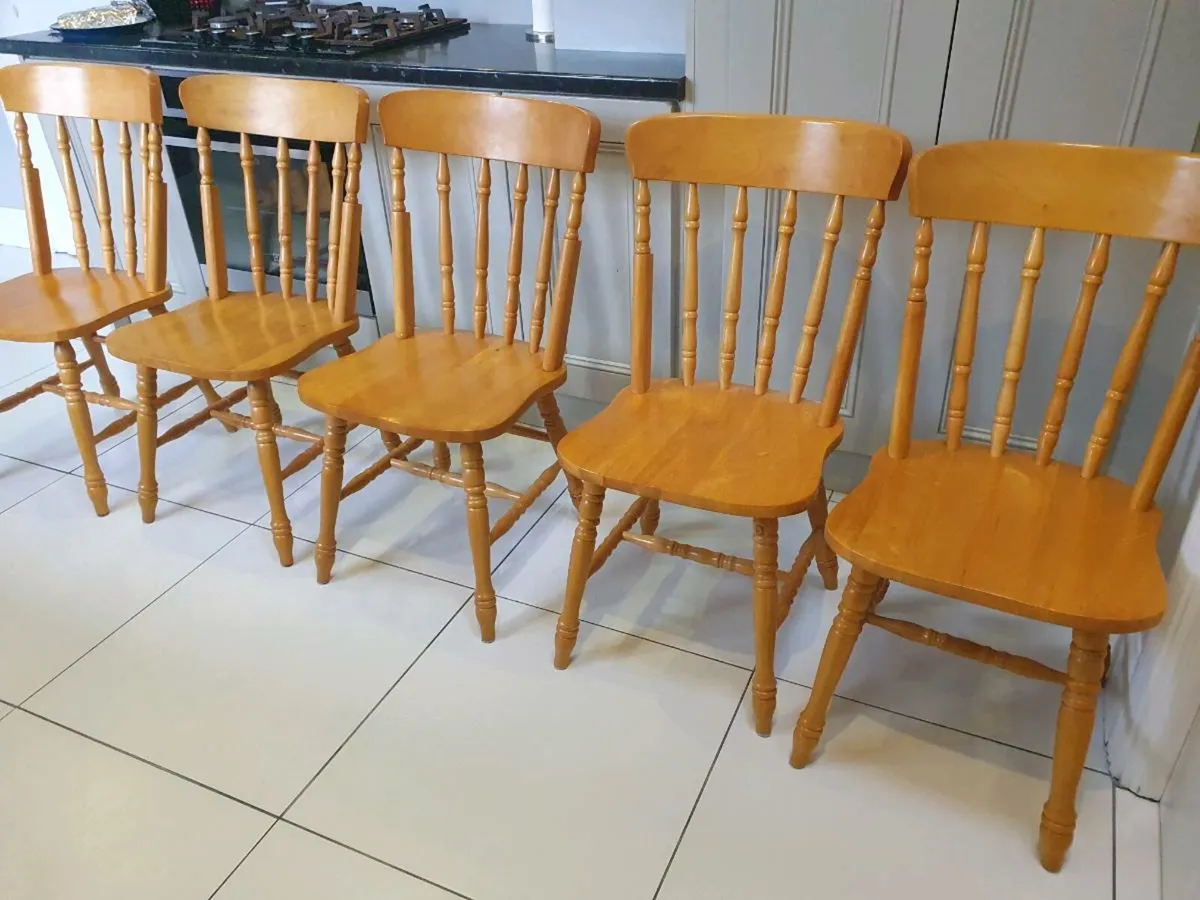 Set of 5 solid wood Dining chai - Image 3