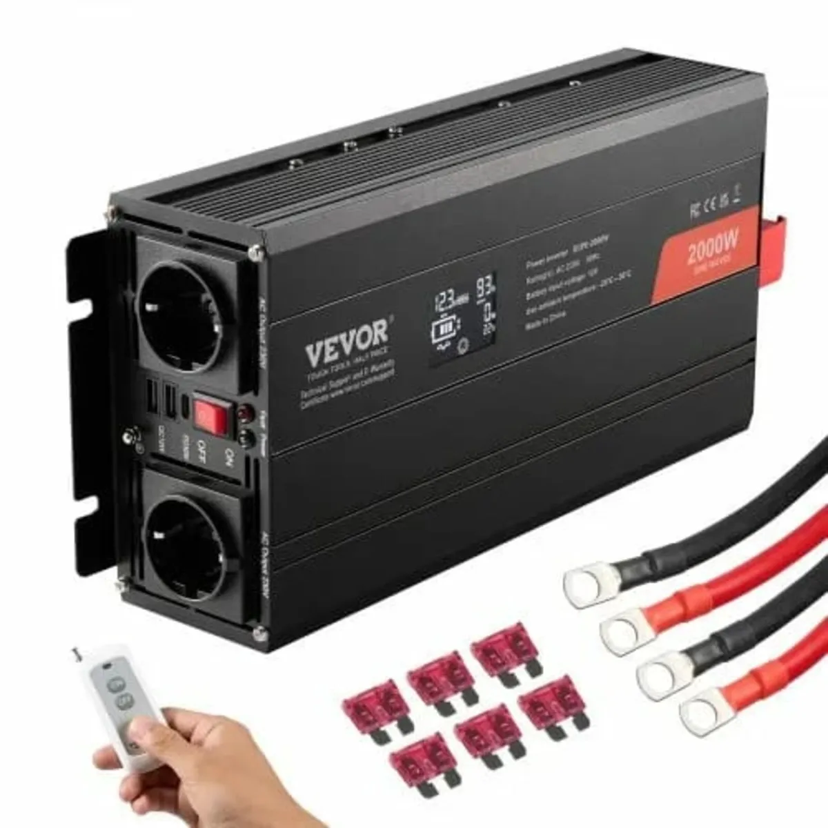 Pure Sine Wave Inverter, 2000 Watt, DC 12V to AC 2 - Image 1