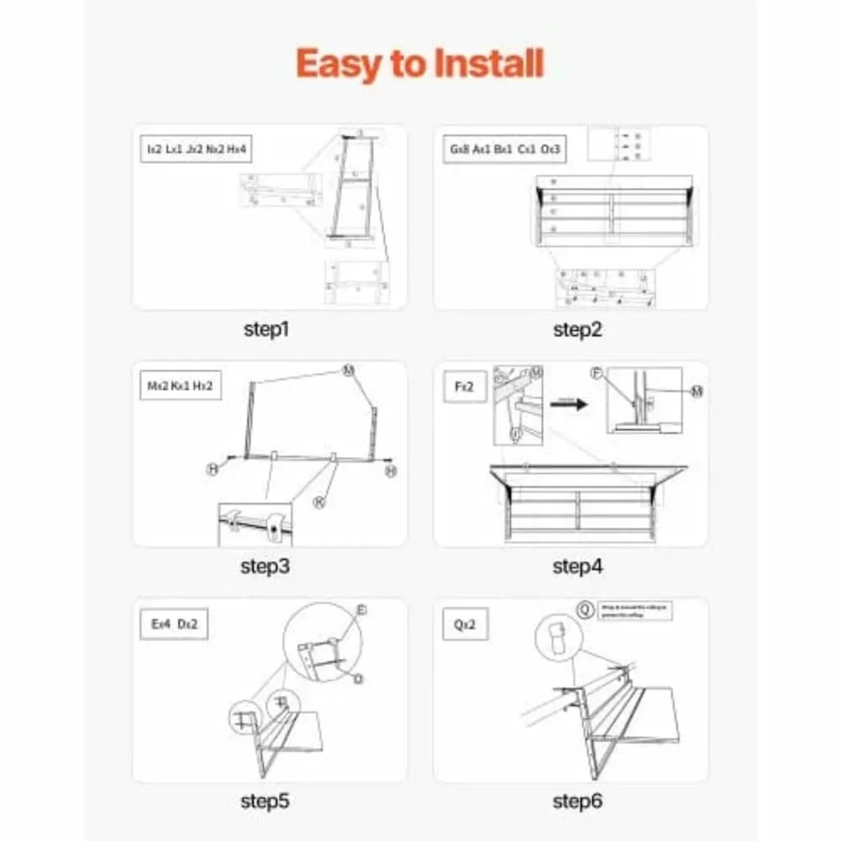 Balcony Hanging Table 15 x 39 in Patio Railing Bar - Image 3