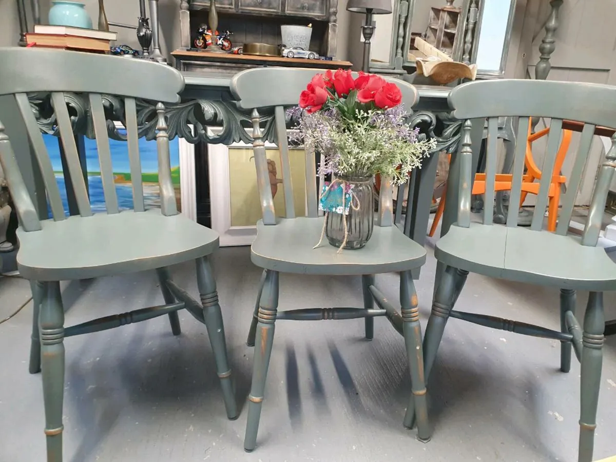 3 country kitchen dining chairs - Image 3
