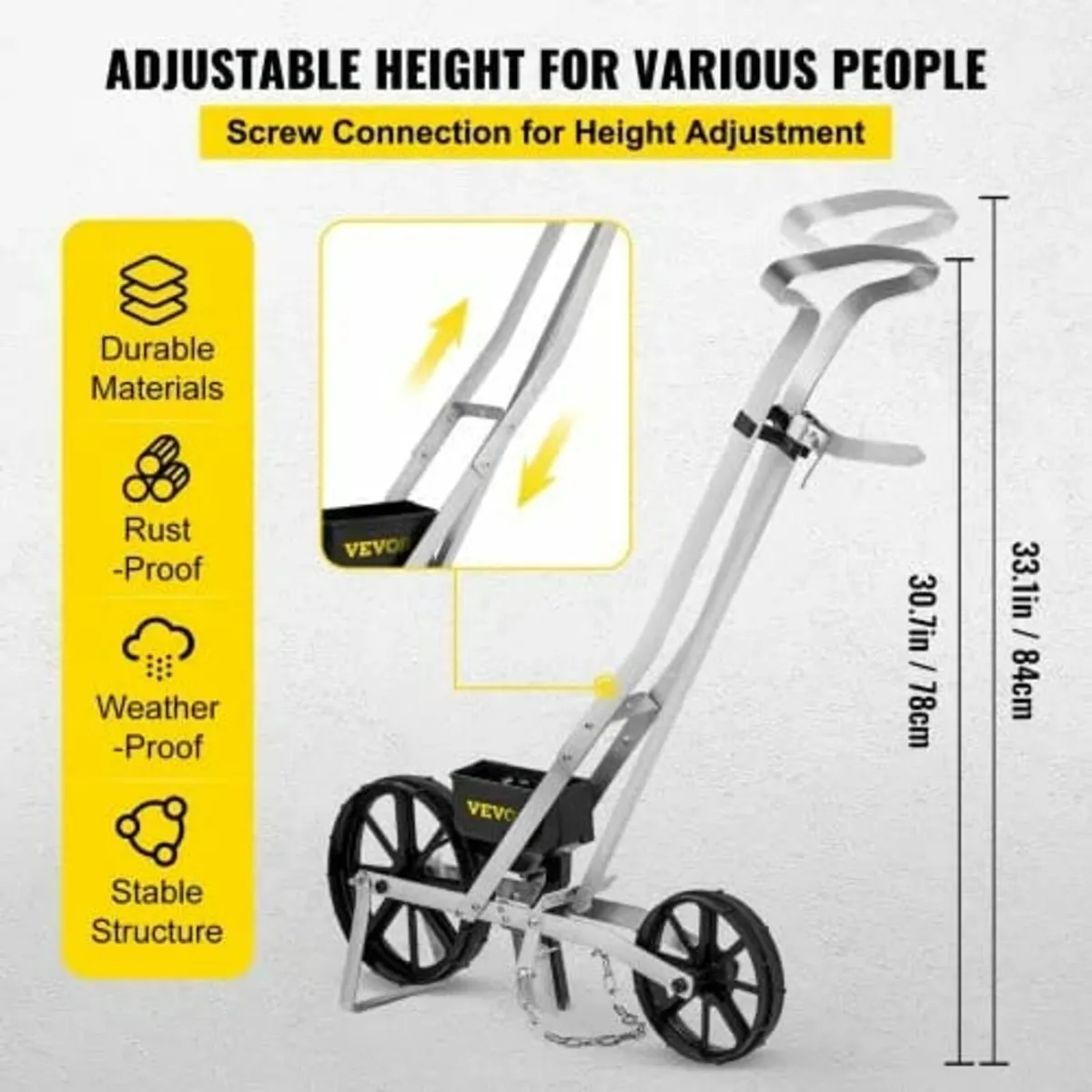 Garden Seeder, Metal Precision Garden Push Seeder - Image 4