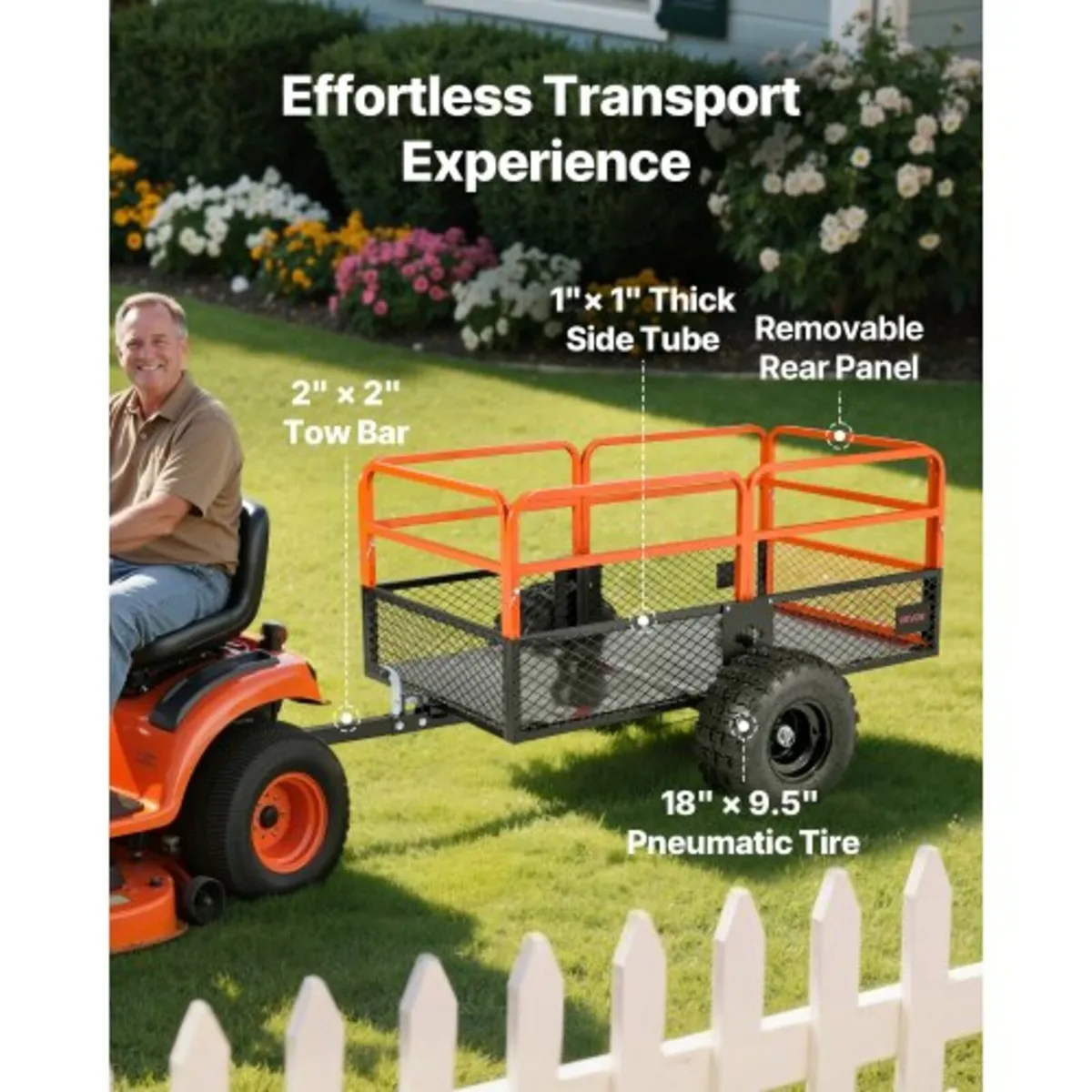 Dump Trailer 1800 lbs 28 Cu. Ft Tow Behind Steel G - Image 3