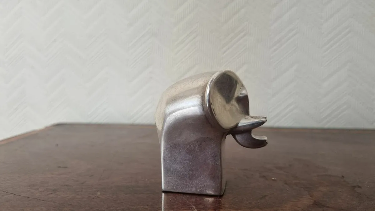 Vintage DANSK Silver Plate Elephant Paperweight - Image 1