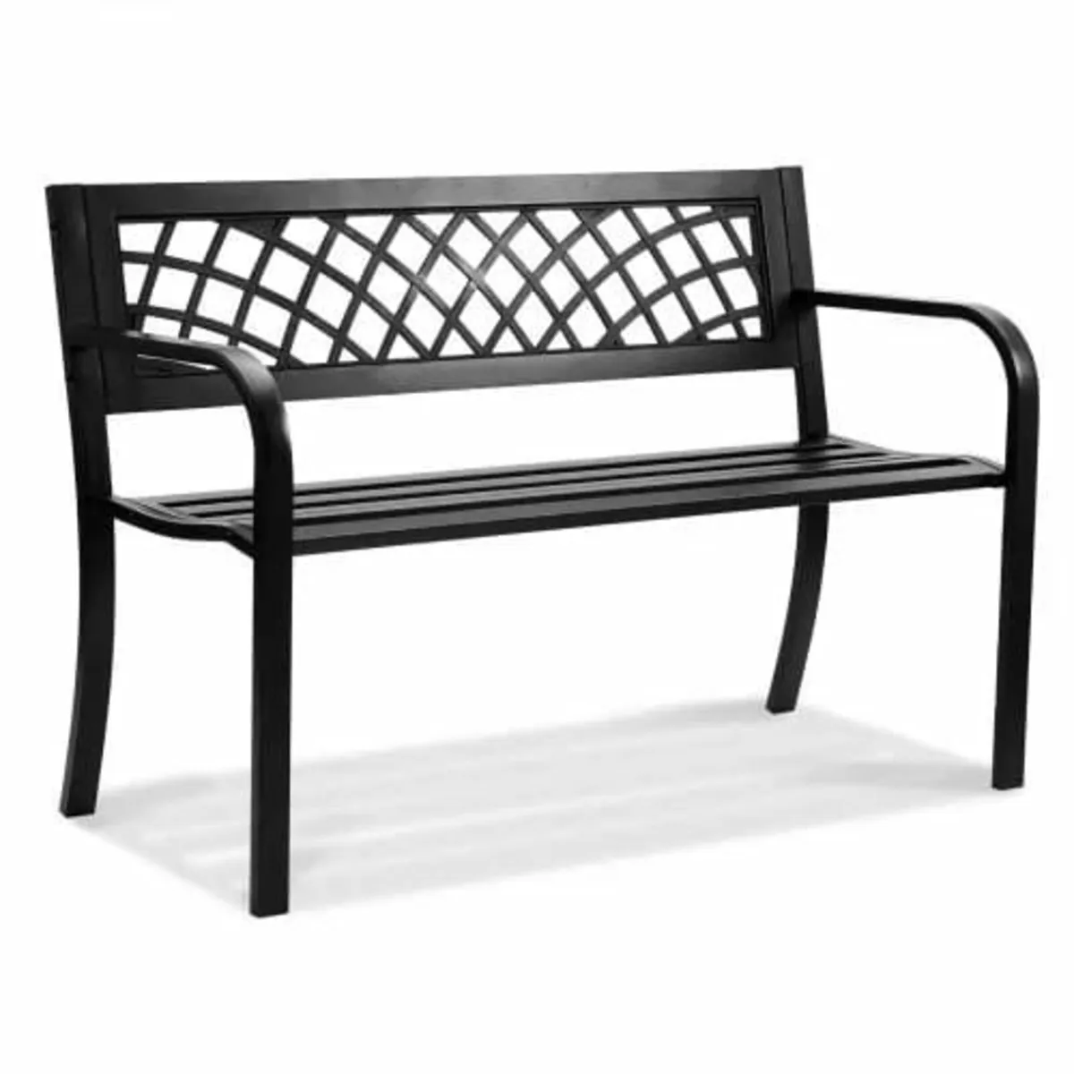 Outdoor Bench, 46 inches Metal Garden Bench for Ou - Image 1